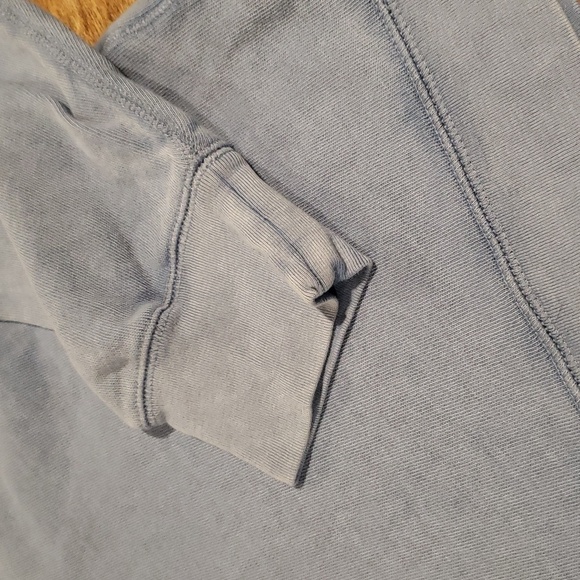 J. Crew Light Blue Crop Half Zip Pullover Lightweight Sweatshirt Large - Picture 6 of 10